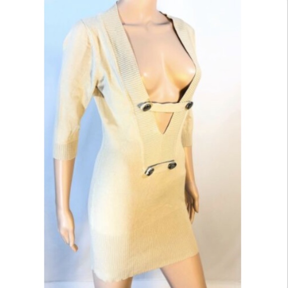 D&G Women's V-Neck Tunic Sweater Dress Bodycon M - Picture 6 of 8